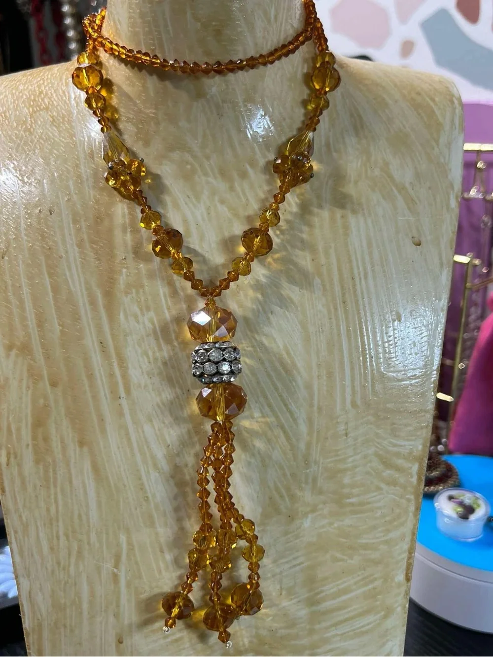 vintage Czech crystal and rhinestone necklace